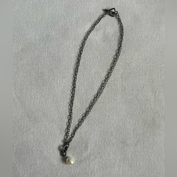 SILPADA - N1353 - Oxidized Sterling Silver Freshwater Pearl Necklace - Picture 2 of 3